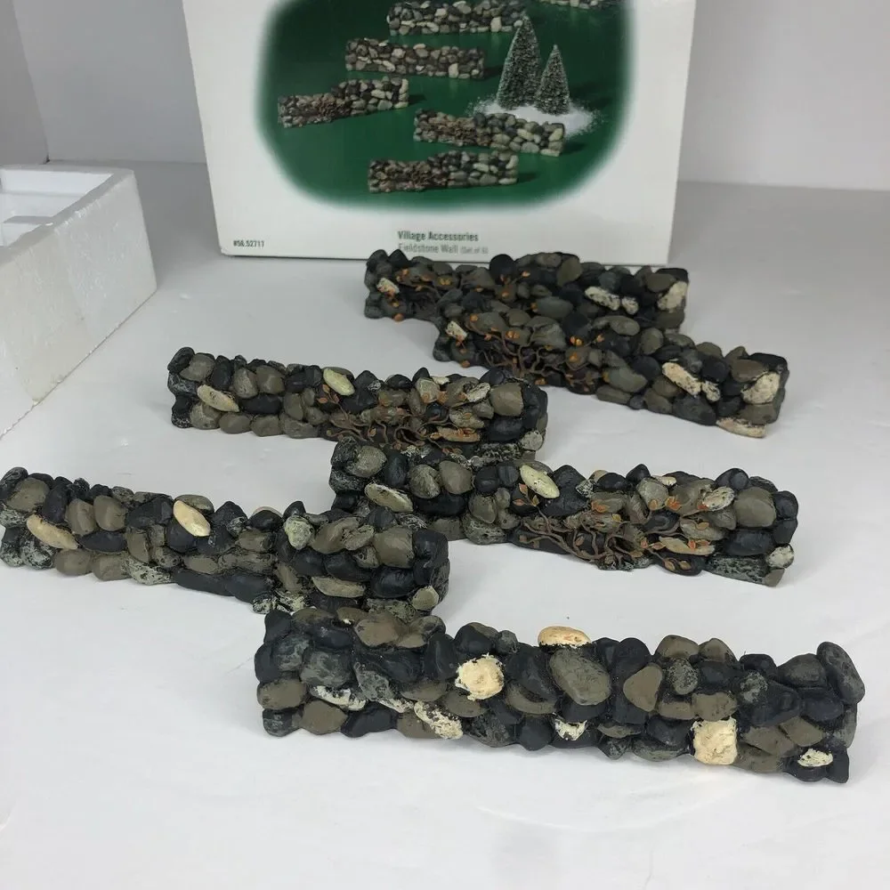 Department 56 Village Accessories Fieldstone Wall‎ 56.52717 Set of 6 Pieces